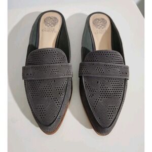 Vince Camuto Womens Size 10M Kaylana Suede Leather Slip‎ On Mules Flats Gray